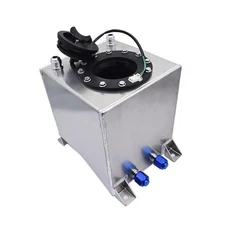 2.5 Gallon / 9.5L Fuel Cell Tank Polished Aluminum Racing Drift W/Level Sender