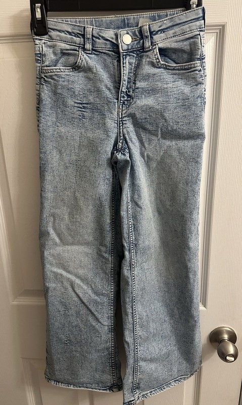 H&M Girls Wide Leg Denim Jeans pants Size 8 