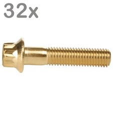 32  split rim bolts M7x32 steel goldlook for BBS Rial Schmidt O.Z. Dynatech Carl