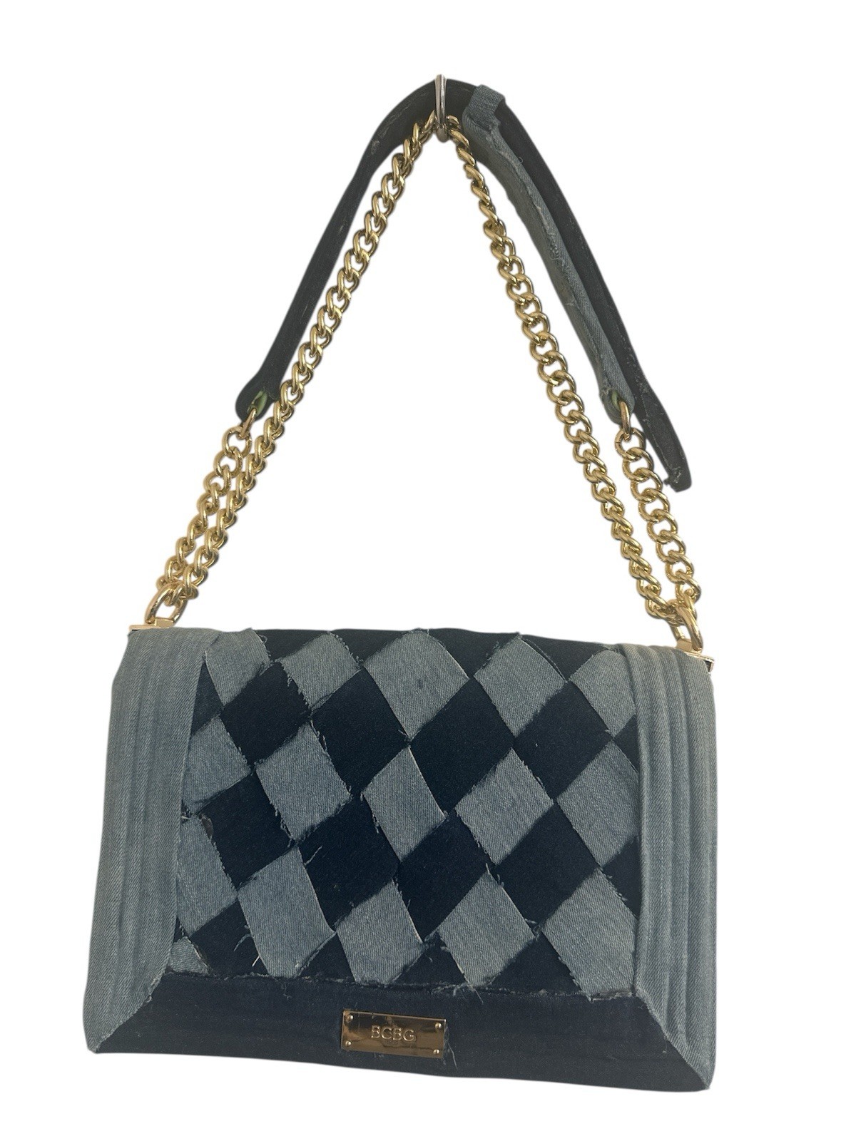 Custom Levis Blue Denim Patchwork Flap Purse BCBG… - image 11