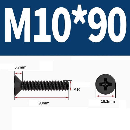 Stainless Steel A2 Black Phillips Machine Screws Countersunk Flat Head Bolts - Picture 163 of 164
