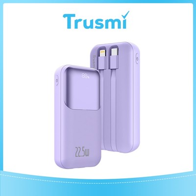 TRUSMI Mini Power Bank Purple with Digital Display PB06-013 (22.5W) (10000mAh)