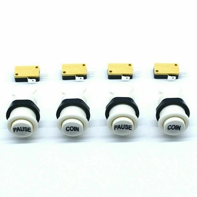 4pcs HAPP Style Arcade Game Push Buttons Start COIN Pause with Microswitch JAMMA