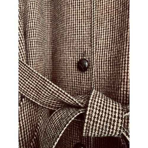 Vintage 1978 Sears Fashions Wool Tweed Long Trench Belted Coat Brown Ca. Med - Bild 8 von 16