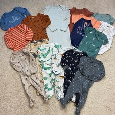 Baby Boy Clothing Bundle 0-3M Assorted Brands Animals Casual Sleep Comfort