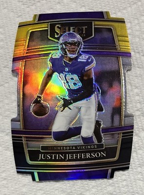 2021 Select JUSTIN JEFFERSON #23 Black/Gold Prizm Die-cut Concourse Vikings   