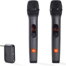 JBL Wireless Microphone System Dual Mic Set w/ Receiver Karaoke USB Black - OB