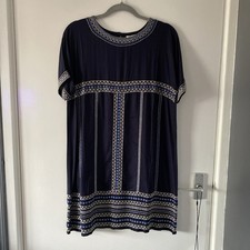 Pia Rossini Lucca Dress Navy With Embroidery Detail Size S/M BNWT