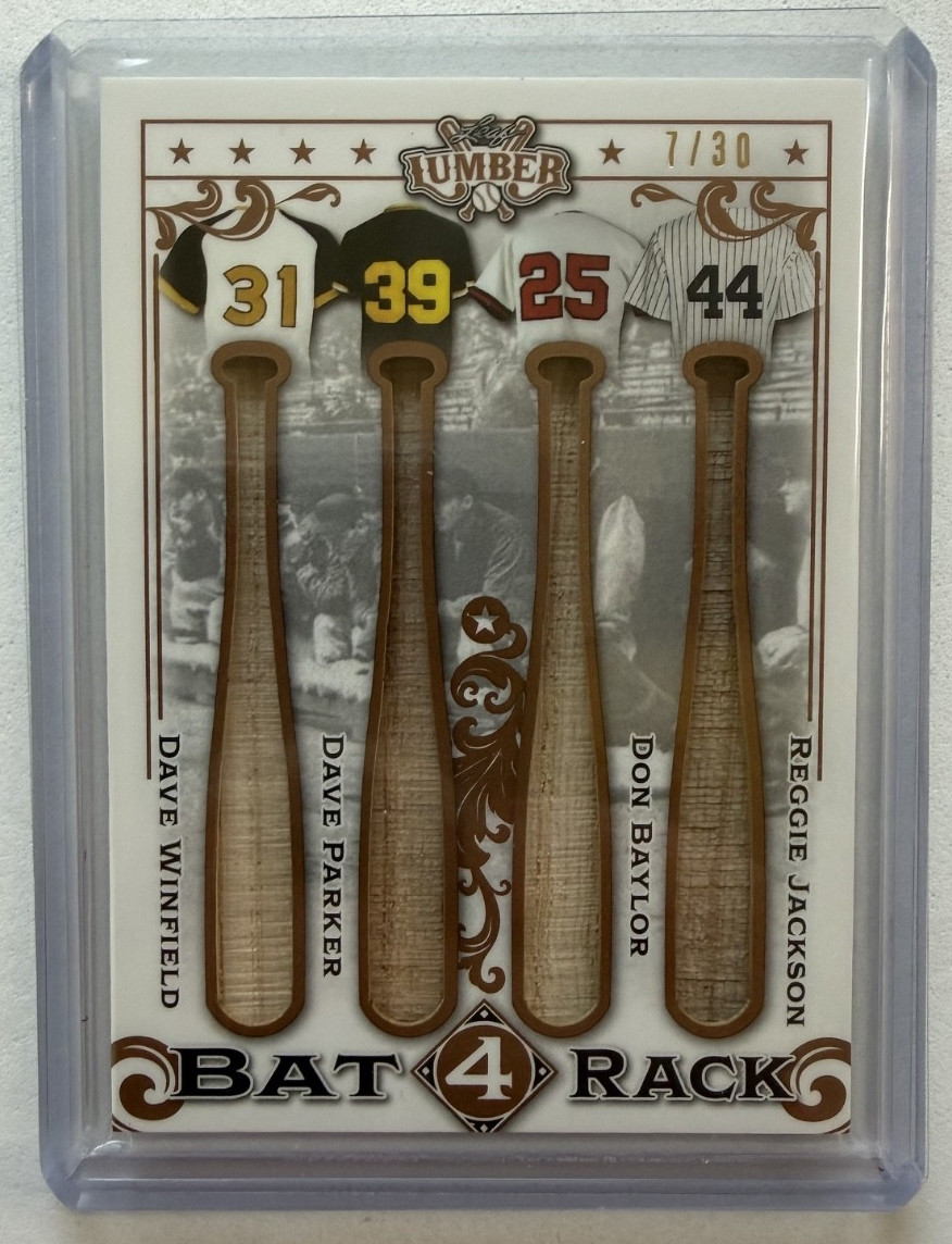 2022 LEAF LUMBER, BAT RACK 4, #BR4-20, WINFIELD, PARKER, BAYLOR, JACKSON SN-7/30