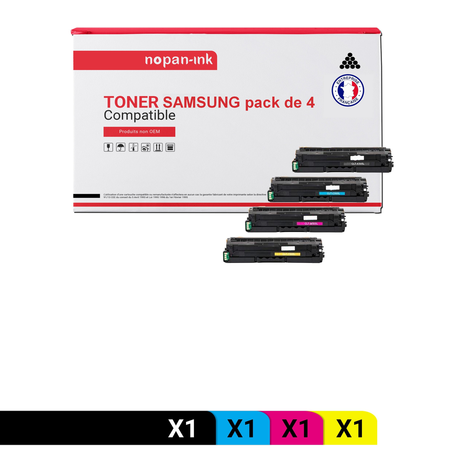 Toner SAMSUNG CLT-505L noir et couleur NOPAN-INK pour imprimante laser