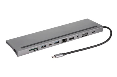 Q-Link USB C Docking Station, 11 in 1 USB C Hub, Dual Monitor HDMI VGA LAN