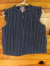 Hanna Andersson Outdoor Quilted Floral Vest EUC Girls Ruffled Shoulder Sz 150 12