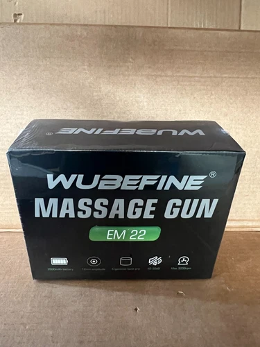 Wubefine EM-22 Massage Gun Deep Tissue Percussion 3200 RPM  10 Heads New