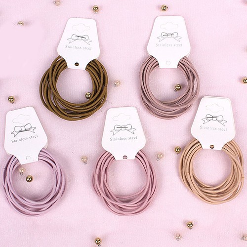 Women Hair Ring Hair Ring 10PcsSet Hair Band Rubber Band Headwear Nice-looking☽ - Picture 5 of 33
