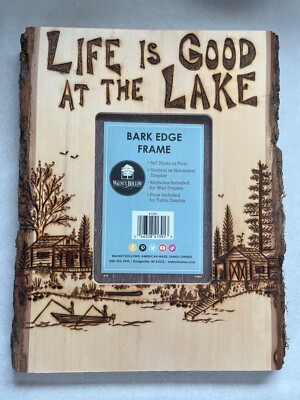 Bark Edge Picture Frame 17 x10 Frame For a 5x7 picture Like is Good at the Lake