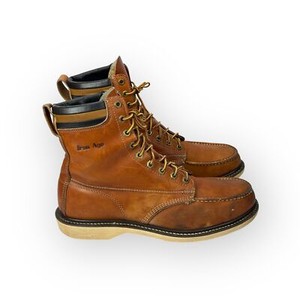 VTG 90s Iron Age Leather Moc Toe Chukka Steel Toe Boots 8.5N Vintage Moc Toe Boots | eBay main image 3