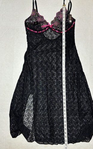 NWT Madison Intimates 2 Piece Nightgown With G String Black Lingerie Size L - Picture 10 of 10