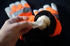 Neon orange work gloves size small men new never used — photo 5