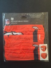 Denver Broncos YOUTH SIZE Licensed 2 Pk Face Mask Covering 50 Off SRP FREE S H