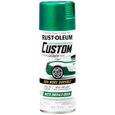 Rust-Oleum 323349 Automotive Custom Lacquer Spray Paint, 11 Oz, Matte Emerald Gr