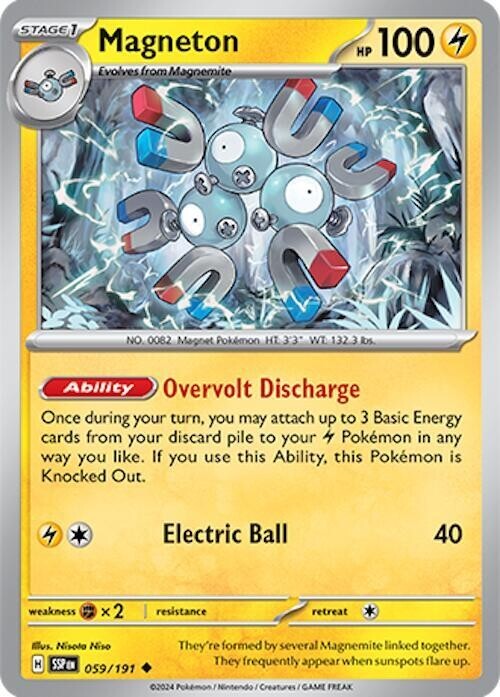 Pokémon Near Mint Scarlet & Violet Surging Sparks Reverse Holo Magneton 059/191