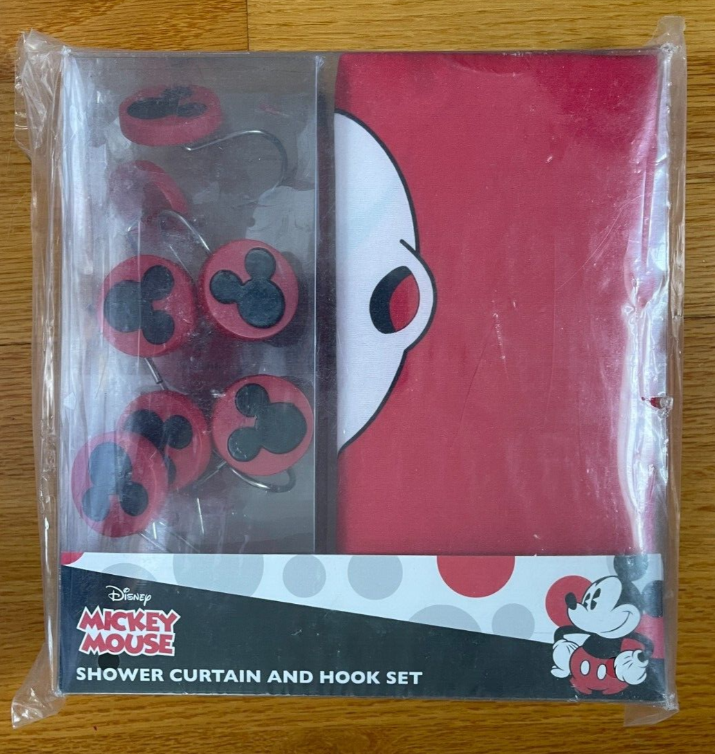 Disney Mickey Mouse SHOWER CURTAIN AND HOOK SET. Brand New eBay