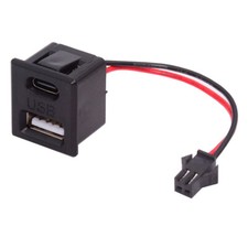 Cablecy DIY OEM Dual Type-A Female Socket to 2Pin Header Cable Pitch2.54mm Latch