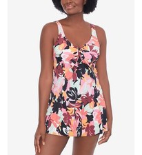 Swim Solutions 283465 Women's Tummy-Control Swimdress Swimsuit, Size 18
