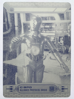 2014 Topps Star Wars UK Perspectives C-3PO 1/1 Magenta Printing Plate #5R