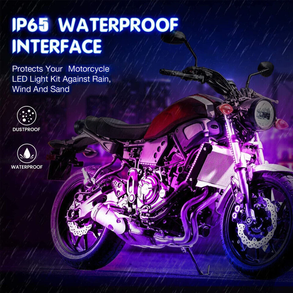 For Honda Motorcycle LED Light Under Glow Neon Strip Remote APP Control 16PCS - Image 3 of 4