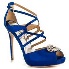 Badgley Mischka Blue Sapphire Strappy Fischer Platform High Heel Pump Size 8.5M