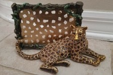 SIGNED RARE EXQUISITE JAY STRONGWATER JUNGLE SAFARI CHEETAH CRYSTAL ENAMEL FRAME