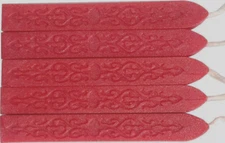 Shimmering Soft Red Sealing Wax (with wick) - 5 Sticks