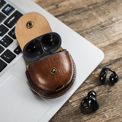 For Huawei FreeBuds Keychain Pouch Genuine Leather Cover Earbud Case 