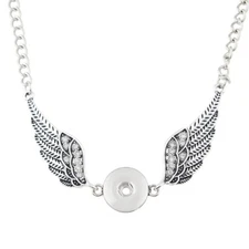 Snap Jewelry Necklace Angel Wing Rhinestone fits 18-20mm Ginger Style Charm 24"