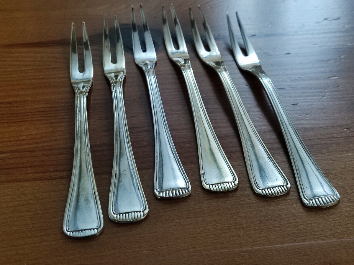 Set 10 Posate Da Frutta In Acciaio Inox - 5 Cucchiai Pala E 5 Forchette Vintage - Foto 8