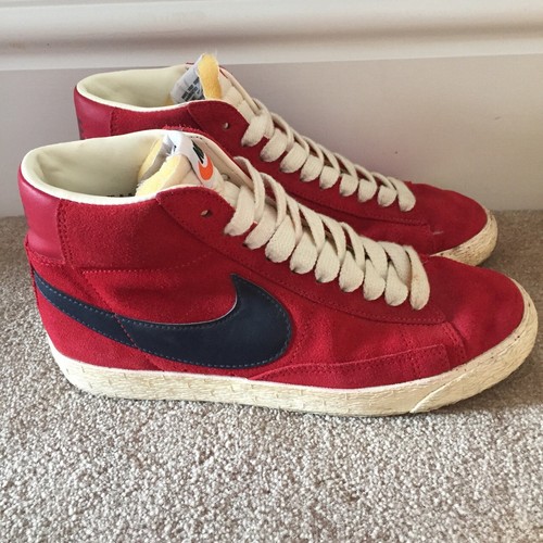 red suede nike blazer