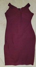 Rotita Sleeveless Purple Red V-Neck Bodycon Dress size XL NEW