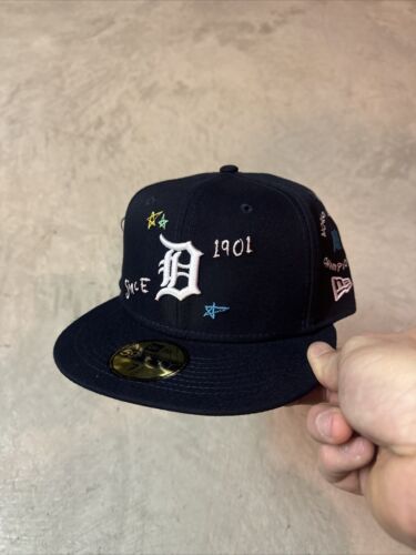 New Era 59Fifty MLB Detroit Tigers Scribble Fitted Hat Size 7 1/2