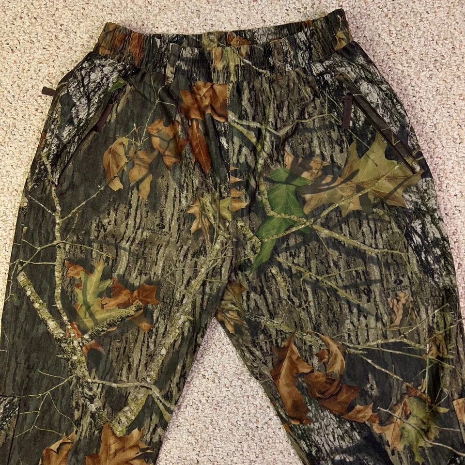 Cabelas Hunting Pants Mens Large Green GoreTex Camo Mossy Oak Lined Zip Ankle - Image 2 of 4