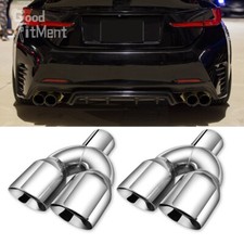 2x Dual Exhaust Pipe Tip 2.5" in 3.5" out 9.5" Length Weld On For Lexus IS F 200