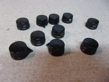 NEW Small Black Plastic Control Selector Knobs 624 5/8" x 3/8" Lot of 10 