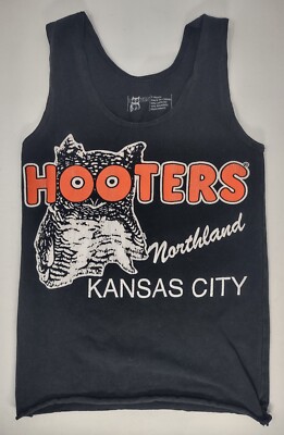 Hooters Northland Kansas City Girl Waitress Costume All Black Tank Top Size XS