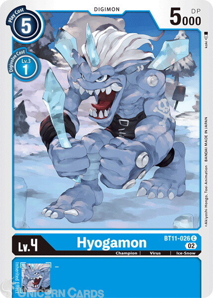 BT11-026 Hyogamon :: Common Foil :: BT11: Dimensional Phase :: Mint Digimon Card