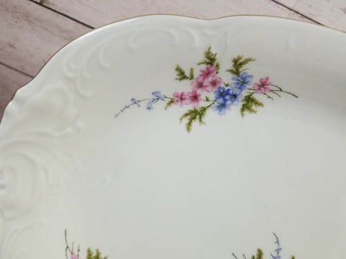 Wawel China Rose Garden Piatto Orlo Oro Made in Poland Vintage Ovale 13X9 - Foto 3 di 12
