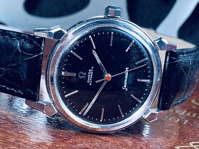  VINTAGE OMEGA SEAMASTER AUTOMATIC MAN S WATCH Keeps Time TRIPLE BLACK c.1958
