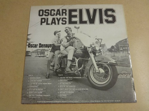 LP WITH HARLEY DAVIDSON MOTORCYCLE COVER / OSCAR PLAYS ELVIS - Imagen 2 de 2