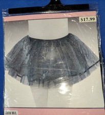 Girls Ballerina Dancing Black Sparkling Bright Shimmer Skirt Tutu Child Size M/L