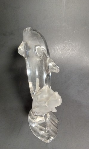 Lennox 1994 Fine Crystal Dolphin Sculpture 7" Lennox 1994 Engraved on Bottom - Picture 20 of 21