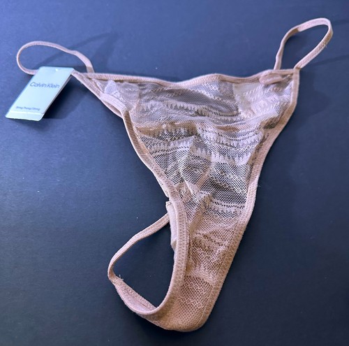 CALVIN KLEIN STRING / THONG IN TAUPE / NUDE - SIZED X/ SMALL - BNWT - POST FREE - 第 1/5 張圖片